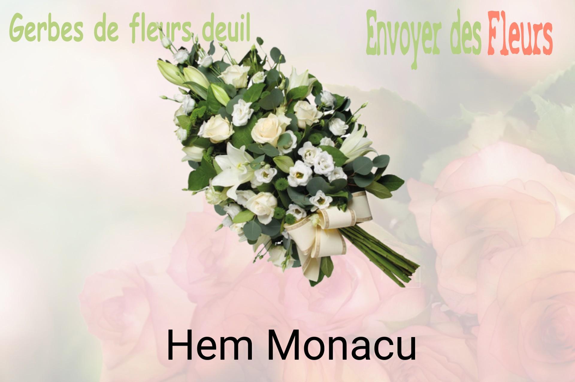 Gerbe de fleurs de deuil livrée à Hem-Monacu